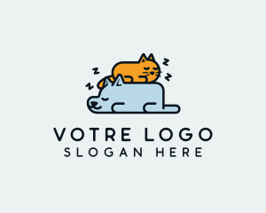 Sleeping Dog Cat Logo