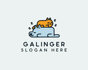 Sleeping - Sleeping Dog Cat logo design