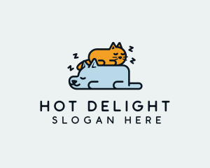 Sleeping Dog Cat logo design