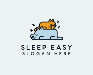 Sleeping Dog Cat logo design