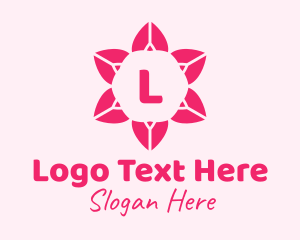 Pink Flower Letter Logo