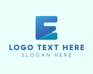 Digital Printing - Blue Letter E Block logo design