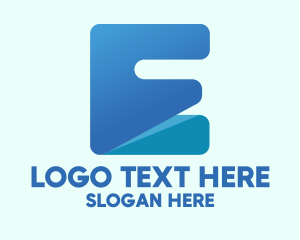 Digital Printing - Blue Letter E Block logo design