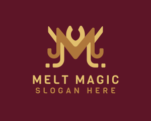 Royal Letter M Hotel logo design