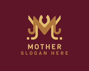 Royal Letter M Hotel logo design