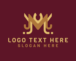 Skyline - Royal Letter M Hotel logo design