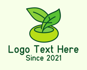 Seedling - Leaf Pot Plant logo design