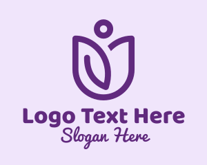 Bloom - Purple Flower Person logo design