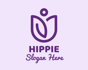 Purple Flower Person  Logo