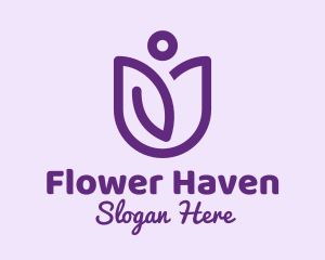 Purple Flower Person  logo design