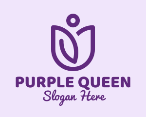 Purple Flower Person  logo design