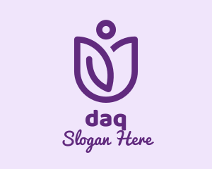 Purple Flower Person  logo design