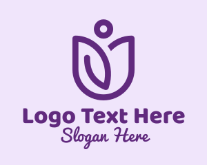 Purple Flower Person  Logo