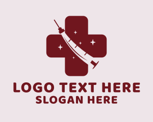 Red - Pharmacy Syringe Vaccine logo design