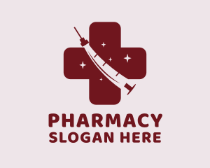 Pharmacy Syringe Vaccine logo design
