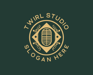 Studio Mic Podcast logo design