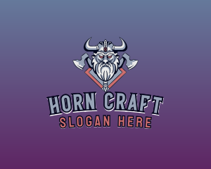 Viking Horn  Axe logo design