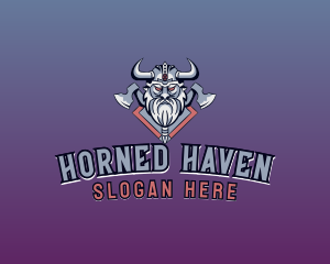 Viking Horn  Axe logo design