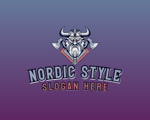 Viking Horn  Axe logo design