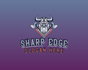 Viking Horn  Axe logo design