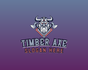 Viking Horn  Axe logo design