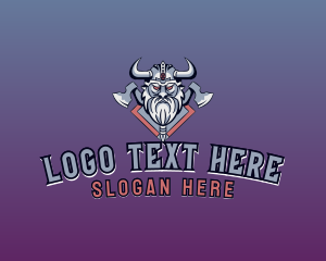 Esports - Viking Horn  Axe logo design