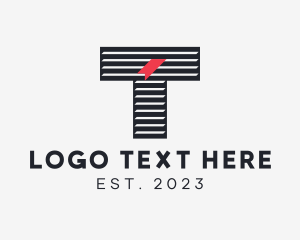 Library - Librarian Bookmark Letter T logo design