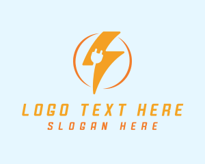 Plug - Lightning Plug Electric Charge logo design