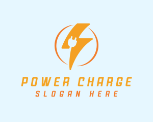 Lightning Plug Electric Charge logo design