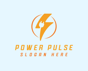 Volt - Lightning Plug Electric Charge logo design