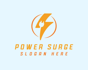 Charge - Lightning Plug Electric Charge logo design