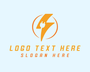 Volt - Lightning Plug Electric Charge logo design