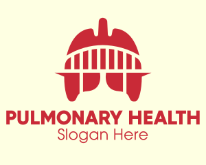 Pulmonary - Red Lung Bridge logo design