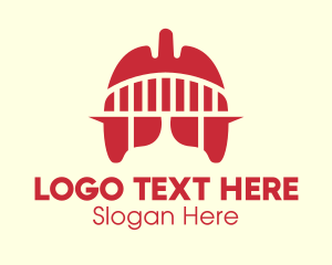 Body Organ - Red Lung Bridge logo design