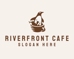 Coffee Penguin Cafe  logo design