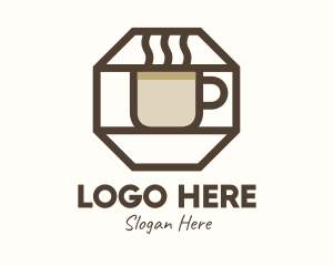 Mocha - Brown Hexagon Coffee Cup logo design