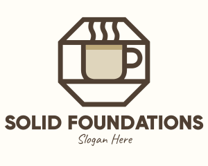 Coffee Maker - Brown Hexagon Coffee Cup logo design