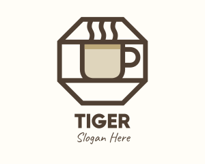 Latter - Brown Hexagon Coffee Cup logo design
