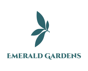 Teal Leaves Garden logo design