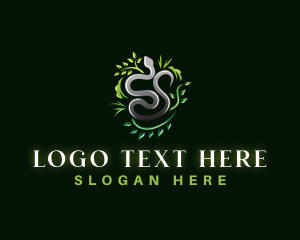 Wild - Ornamental Snake Leaf logo design