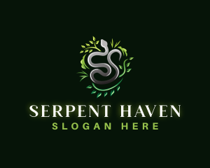 Ornamental Snake Leaf logo design