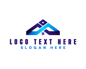 Apartment - Modern House Roofing logo design