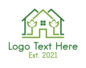 Architecture - Green House Flower logo design