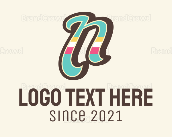 Retro Letter N Logo