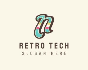 Retro Letter N logo design