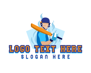 Player - Cricket Batsman Player logo design