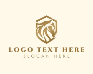 Trojan - Mustang Horse Shield logo design