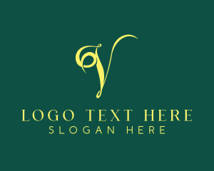Restaurant - Elegant V Lettermark logo design