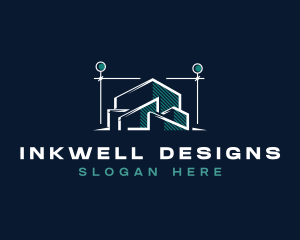 Blueprint Architect Contractor logo design