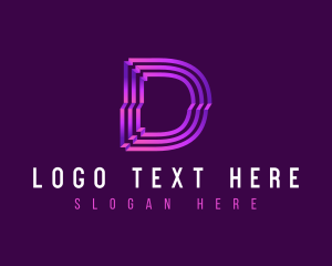 Analytics - Letter D Line Tech logo design